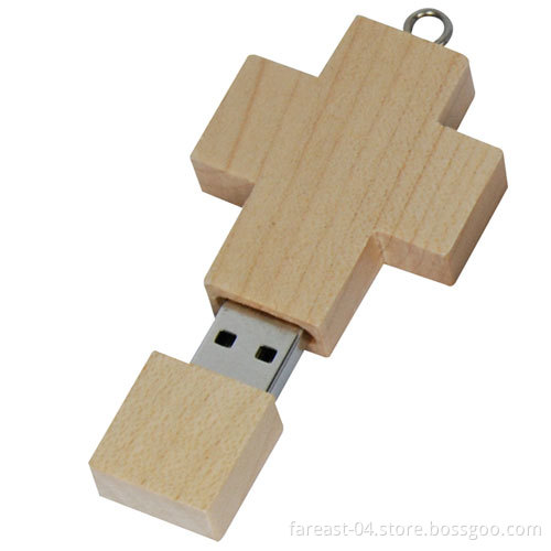 Wooden Cross USB Flash Driver Crucifix Christ USB Stick 64GB (UW14)